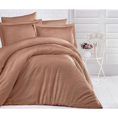 Постельное белье Meriset Elite Сатин страйп Hazelnut 