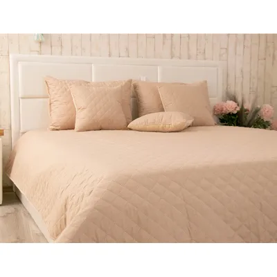 Покрывало двустороннее Руно Velour Beige ромб Руно - 1