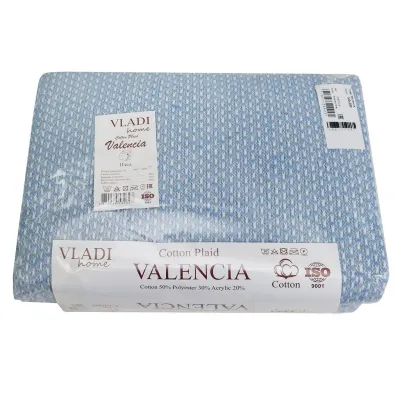 Плед хлопковый Vladi Валенсия 13/BOUCLE бел-сер.гол Vladi - 1