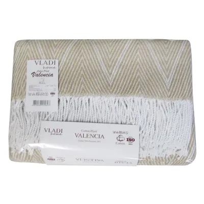 Плед хлопковый Vladi Валенсия 240S/VIVI білий-піс Vladi - 1