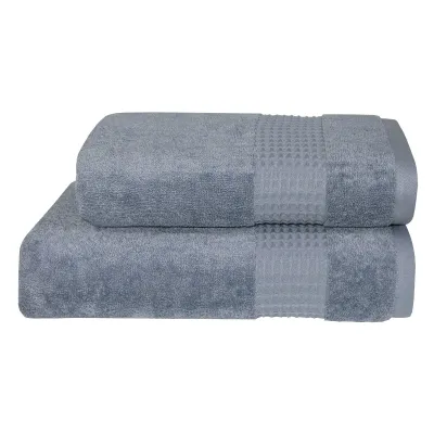 Махровое полотенце Parisa Terry Waffle серо-голубое Parisa Home - 1